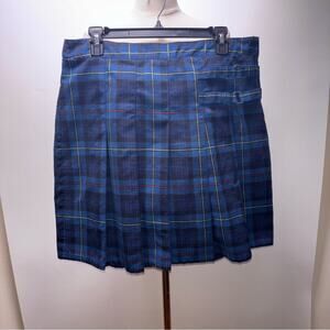 French Toast Blue Plaid School Uniform Pleated Two Tab Scooter Size 18.5 Plus